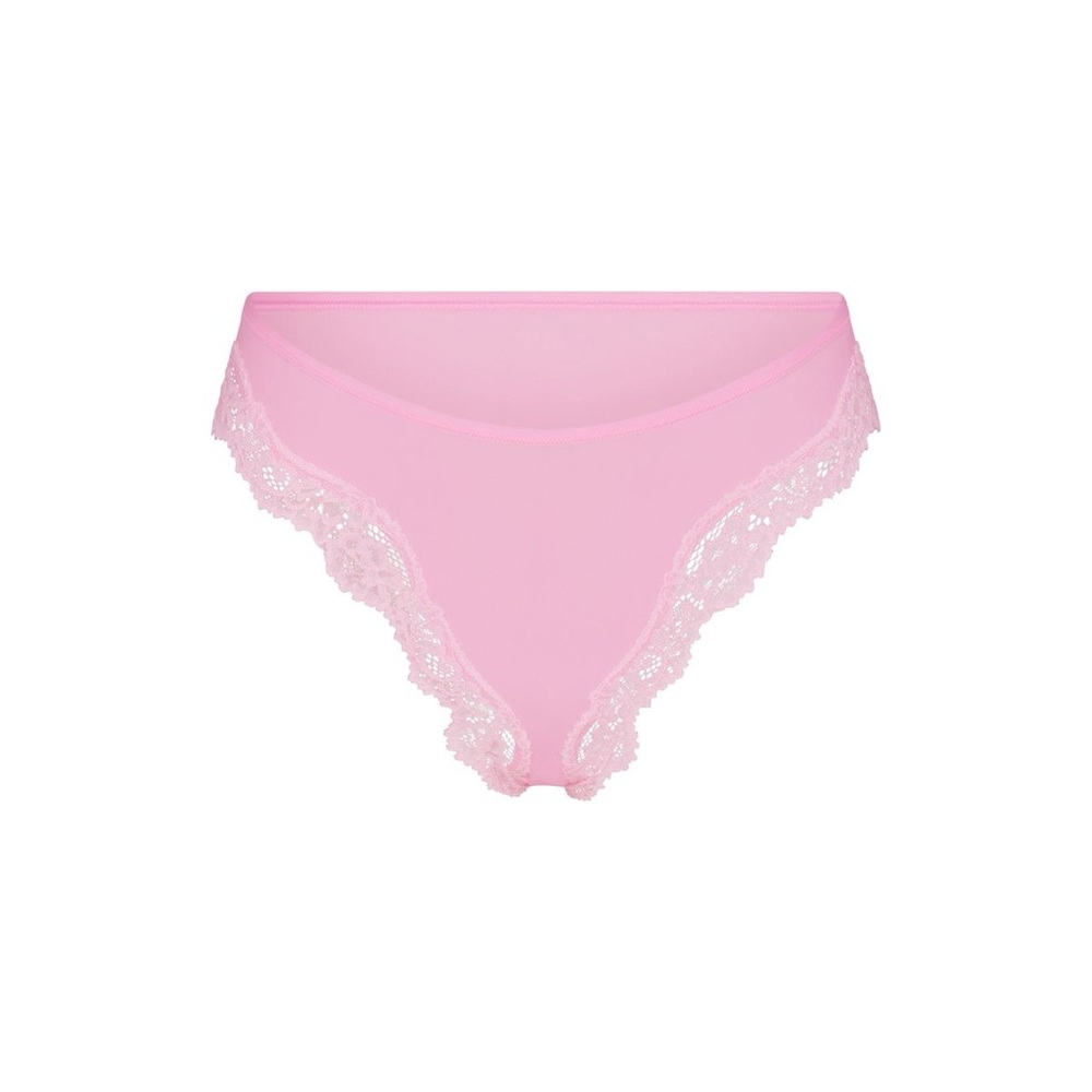 SKIMS Lace Tanga Panty in “Cherry Blossom”
